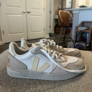 Veja Cream and White Sneakers